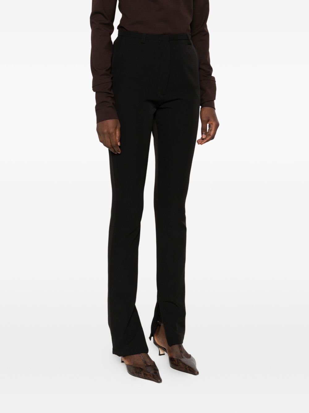 Pantaloni a gamba dritta con spacchi  in nero The latest - donna 