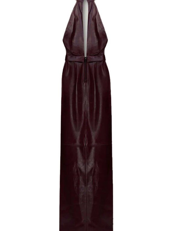Abito nessa con spacco in pelle in bordeaux The new arrivals ilkyaz ozel - donna 