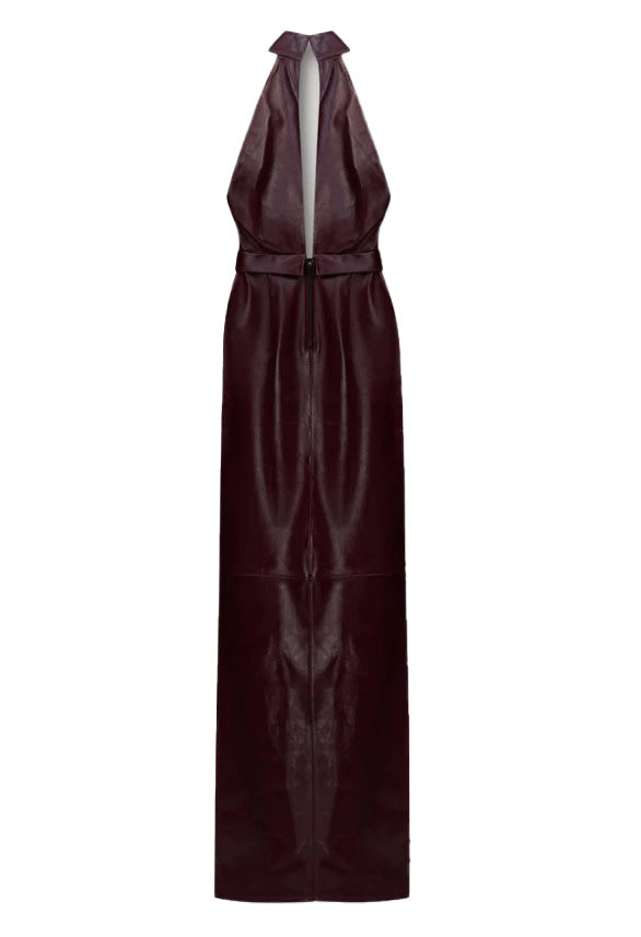 Abito nessa con spacco in pelle in bordeaux The new arrivals ilkyaz ozel - donna 