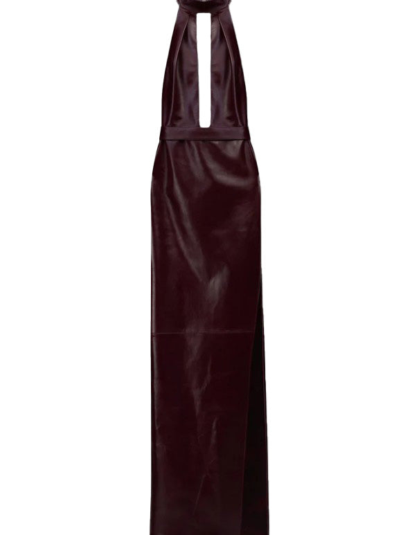 Abito nessa con spacco in pelle in bordeaux The new arrivals ilkyaz ozel - donna 