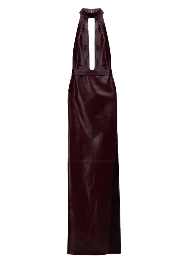 Abito nessa con spacco in pelle in bordeaux The new arrivals ilkyaz ozel - donna 
