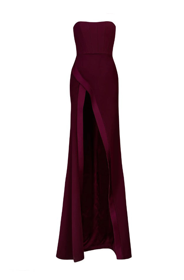Abito senza spalline nefertiti in bordeaux The new arrivals ilkyaz ozel - donna 