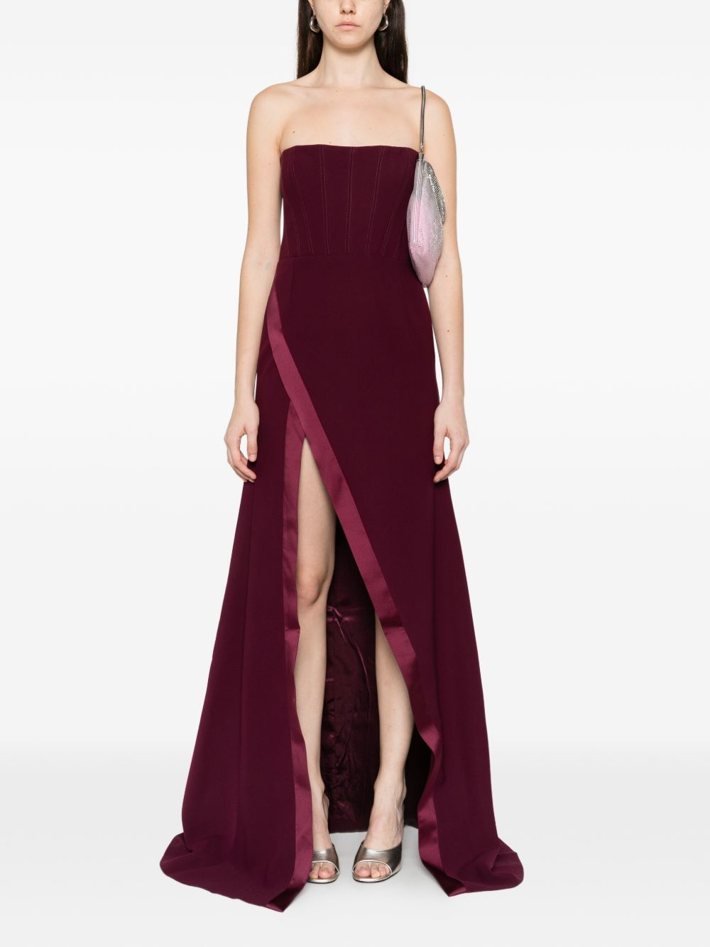 Abito senza spalline nefertiti in bordeaux The new arrivals ilkyaz ozel - donna 