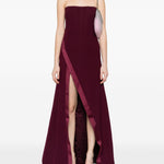 Abito senza spalline nefertiti in bordeaux The new arrivals ilkyaz ozel - donna 