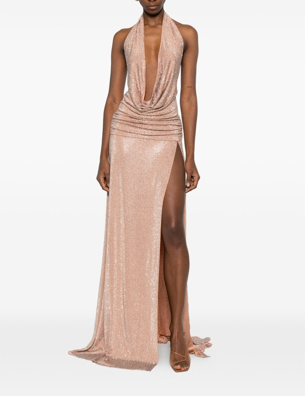 Abito da sera con cristalli in rosa The new arrivals ilkyaz ozel - donna 