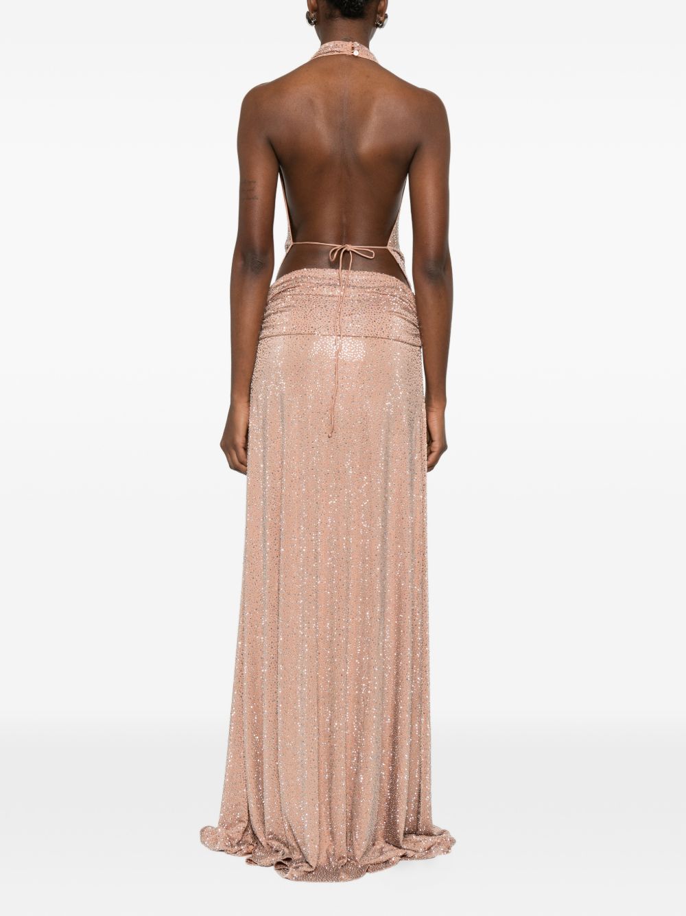 Abito da sera con cristalli in rosa The new arrivals ilkyaz ozel - donna 