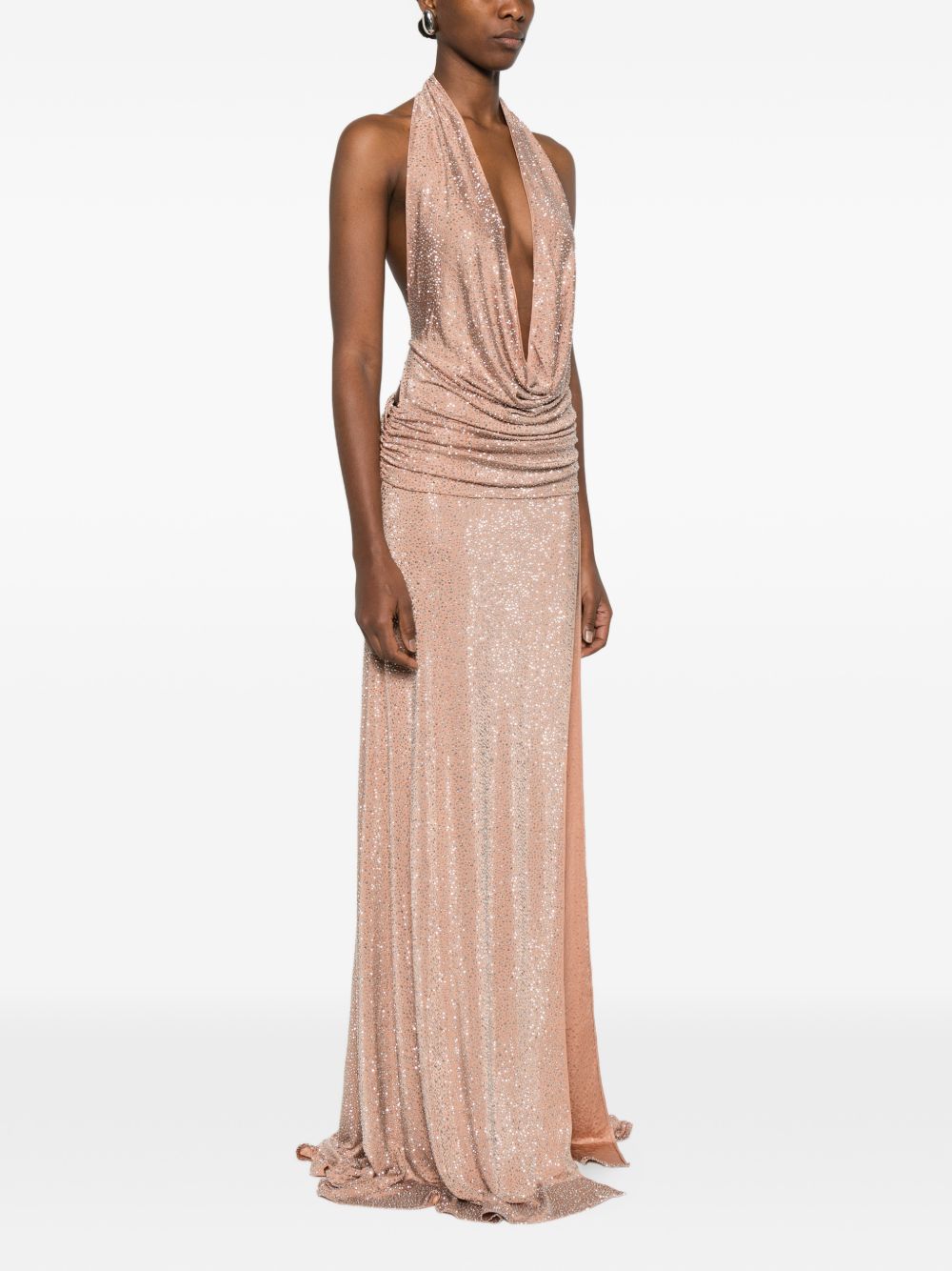 Abito da sera con cristalli in rosa The new arrivals ilkyaz ozel - donna 