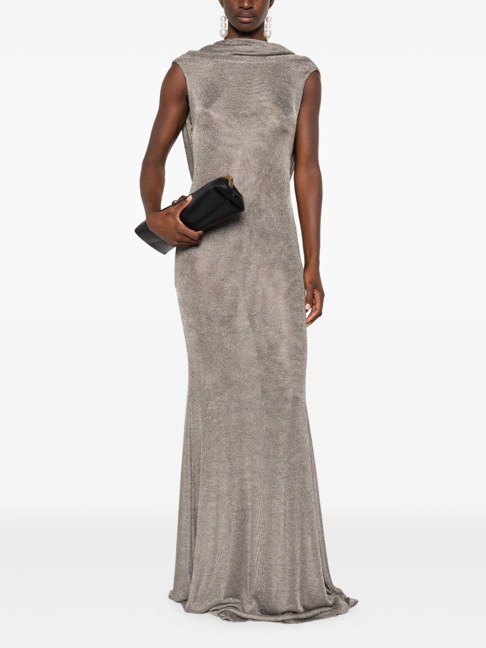 Abito lungo Jeanne con scollo posteriore in grigio The new arrivals ilkyaz ozel - donna 