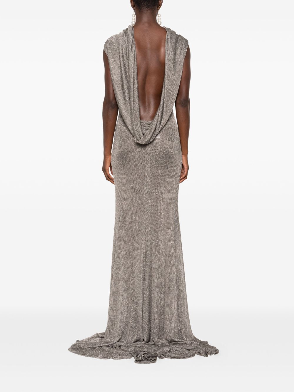 Abito lungo Jeanne con scollo posteriore in grigio The new arrivals ilkyaz ozel - donna 