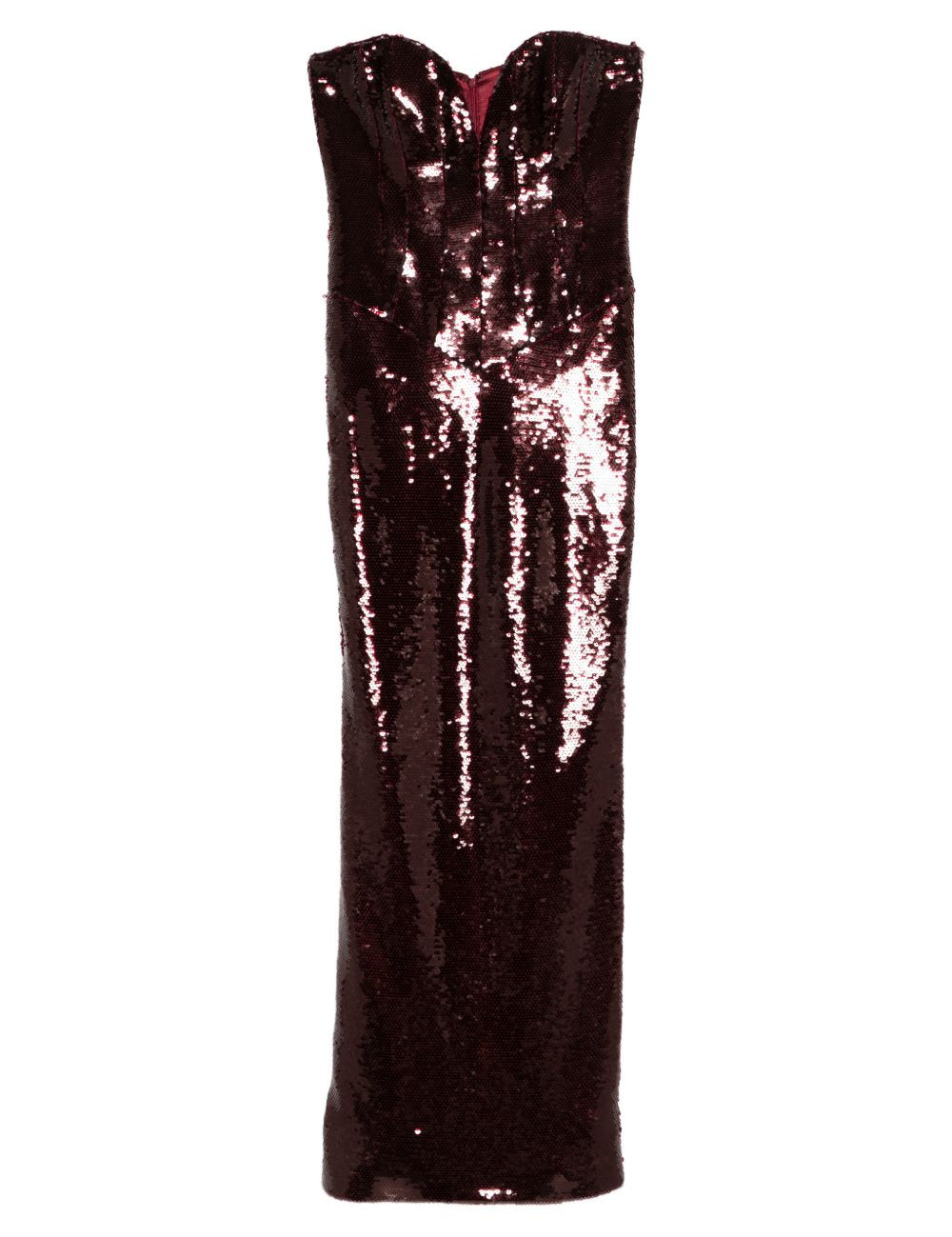 Abito midi con paillettes in bordeaux The new arrivals ilkyaz ozel - donna 