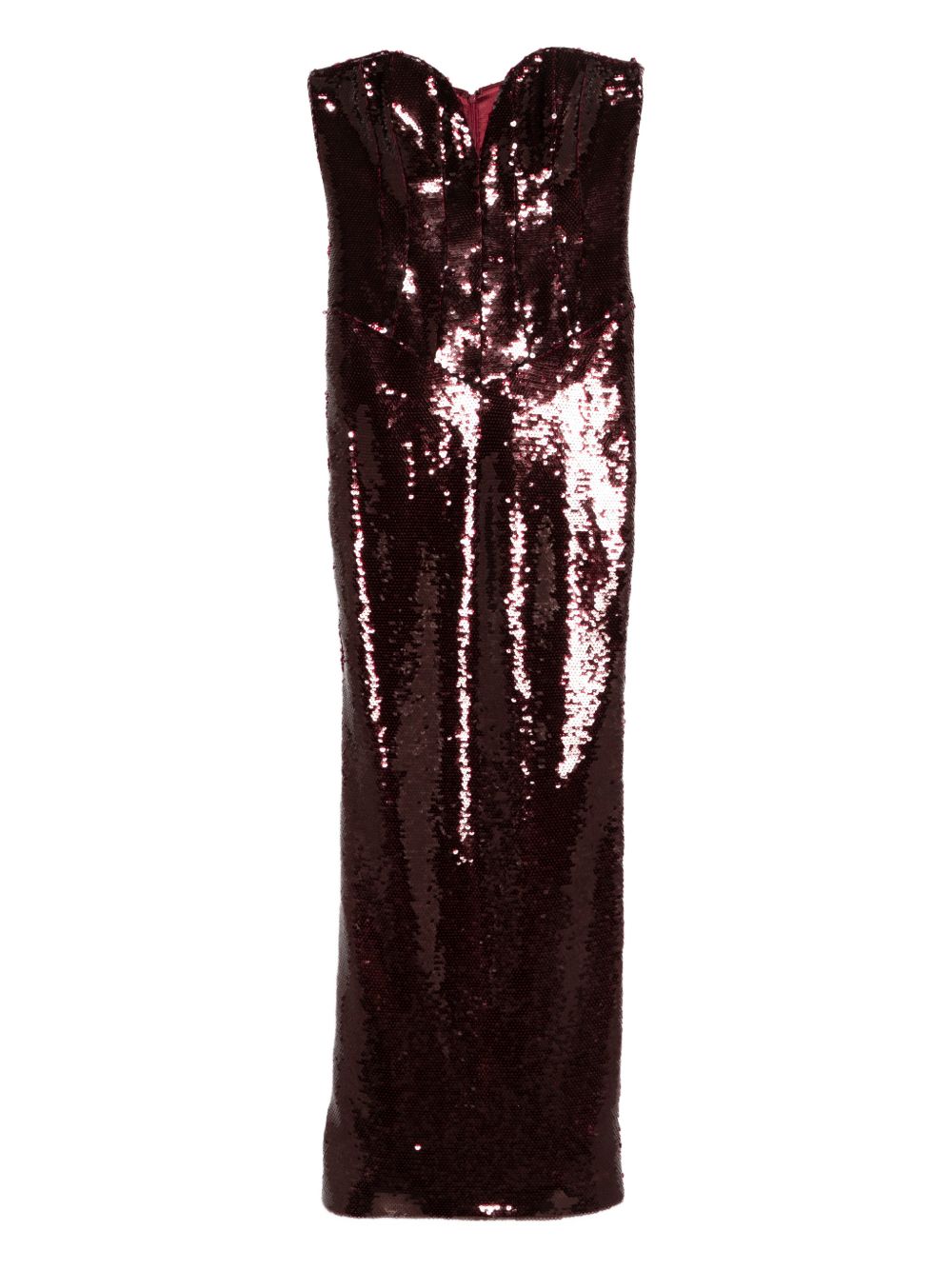 Abito midi con paillettes in bordeaux The new arrivals ilkyaz ozel - donna 