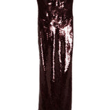 Abito midi con paillettes in bordeaux The new arrivals ilkyaz ozel - donna 