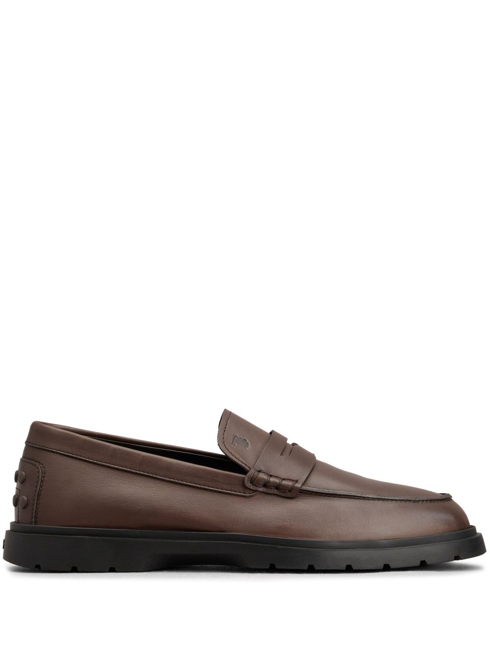 Mocassini con logo goffrato in marrone Tod's - uomo 