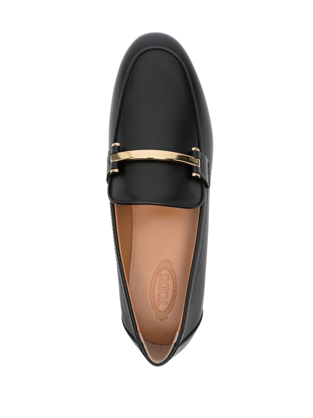 Mocassini in pelle con barra metallica in nero Tod's - donna 