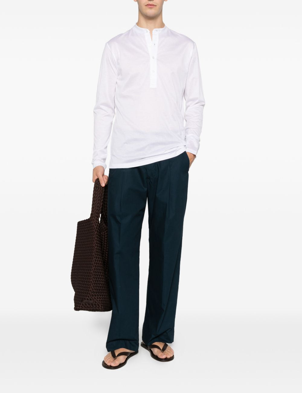 T-shirt a maniche lunghe in bianco Tokyo luxury brand - uomo 