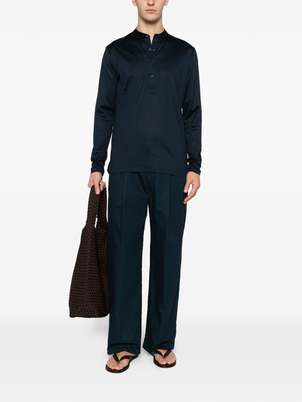T-shirt a maniche lunghe in blu Tokyo luxury brand - uomo 