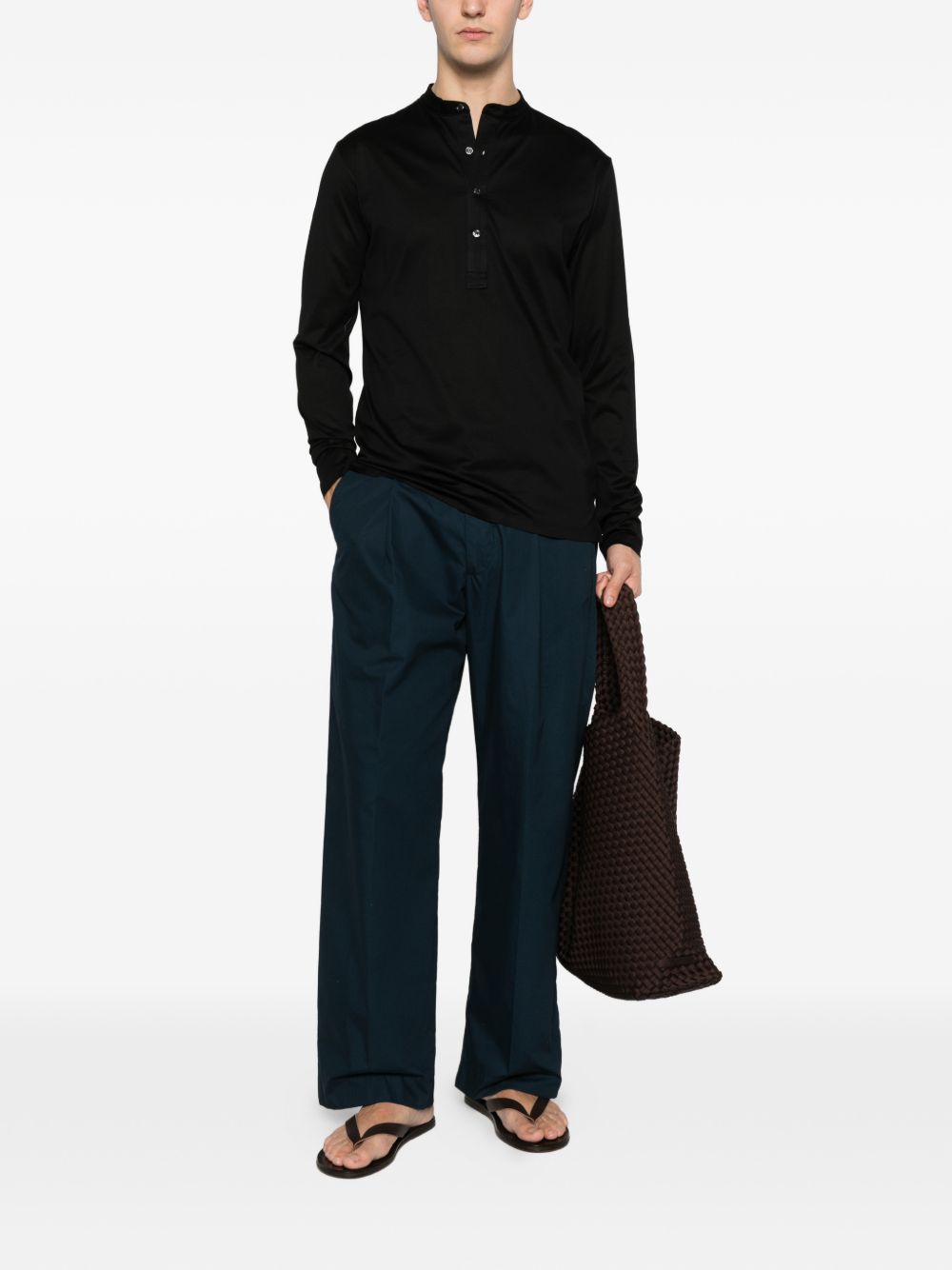 T-shirt a maniche lunghe in nero Tokyo luxury brand - uomo 