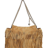 Borsa felming con frange in beige Tory burch - donna 