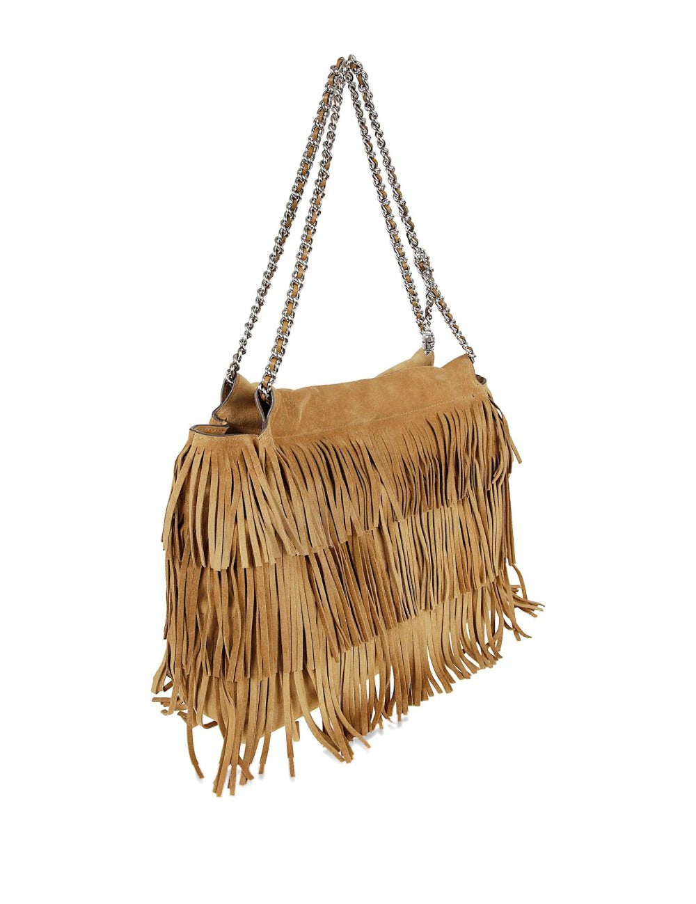 Borsa felming con frange in beige Tory burch - donna 