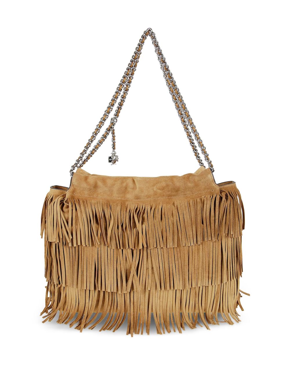 Borsa felming con frange in beige Tory burch - donna 