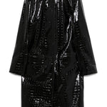 Cappotto in pelle effetto coccodrillo in nero Toteme - donna 
