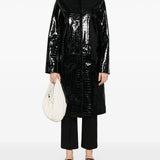 Cappotto in pelle effetto coccodrillo in nero Toteme - donna 