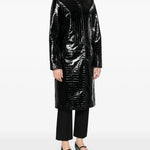 Cappotto in pelle effetto coccodrillo in nero Toteme - donna 
