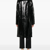 Cappotto in pelle effetto coccodrillo in nero Toteme - donna 