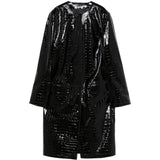 Cappotto in pelle effetto coccodrillo in nero Toteme - donna 