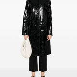 Cappotto in pelle effetto coccodrillo in nero Toteme - donna 