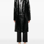 Cappotto in pelle effetto coccodrillo in nero Toteme - donna 