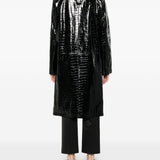 Cappotto in pelle effetto coccodrillo in nero Toteme - donna 