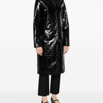 Cappotto in pelle effetto coccodrillo in nero Toteme - donna 