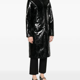 Cappotto in pelle effetto coccodrillo in nero Toteme - donna 