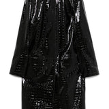 Cappotto in pelle effetto coccodrillo in nero Toteme - donna 