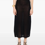Gonna lunga in maglia in nero Toteme - donna 