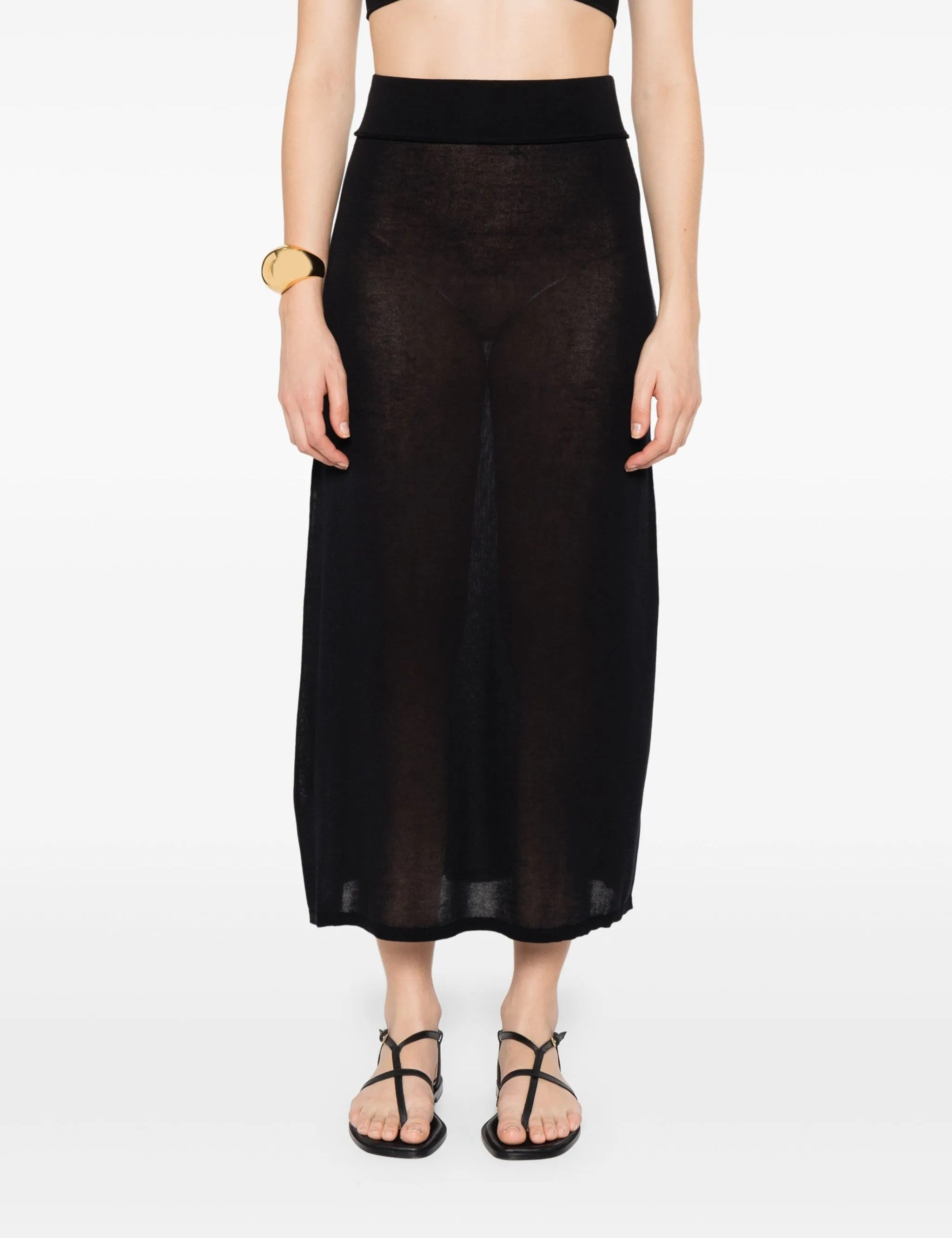 Gonna lunga in maglia in nero Toteme - donna 