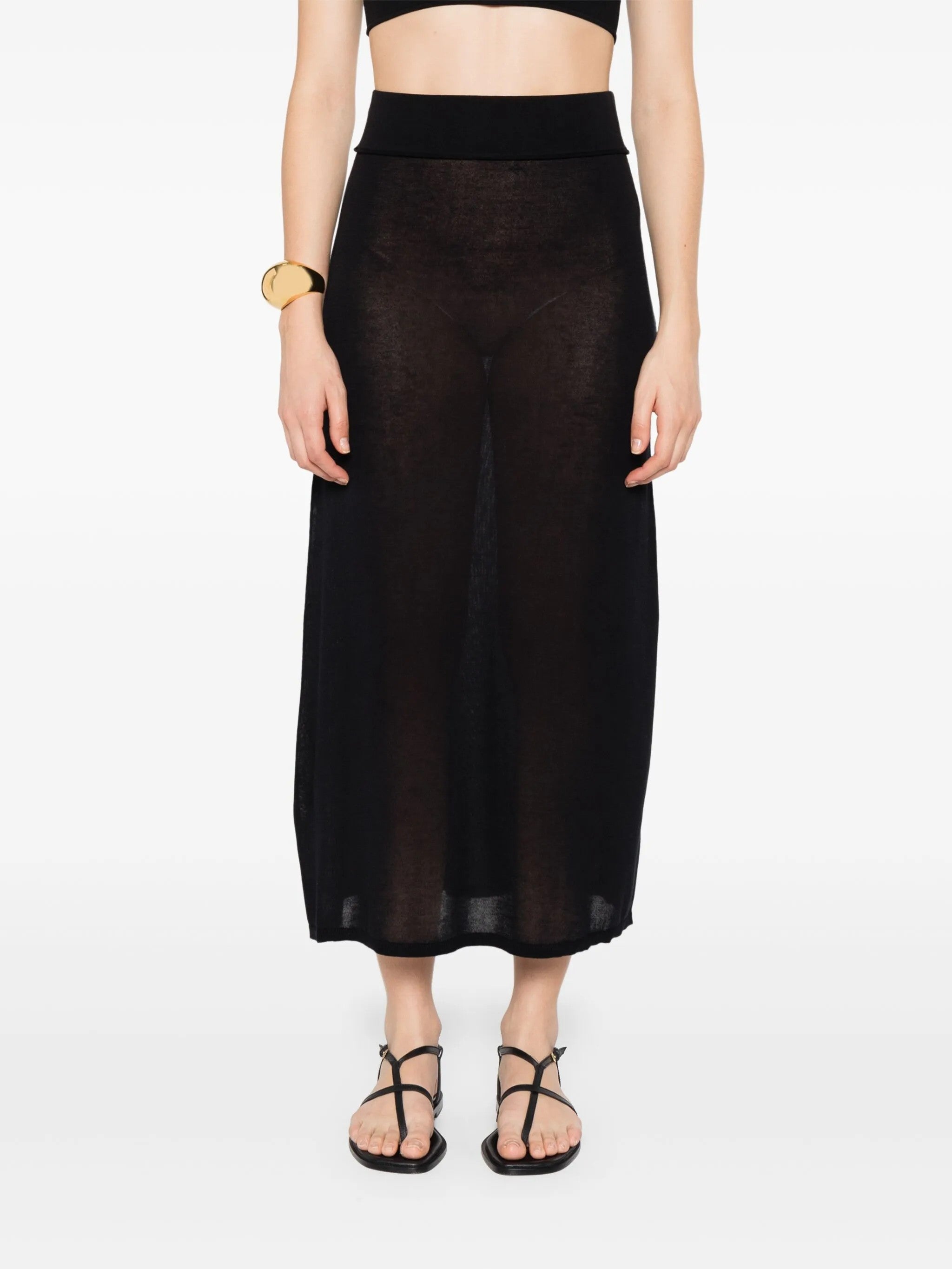 Gonna lunga in maglia in nero Toteme - donna 