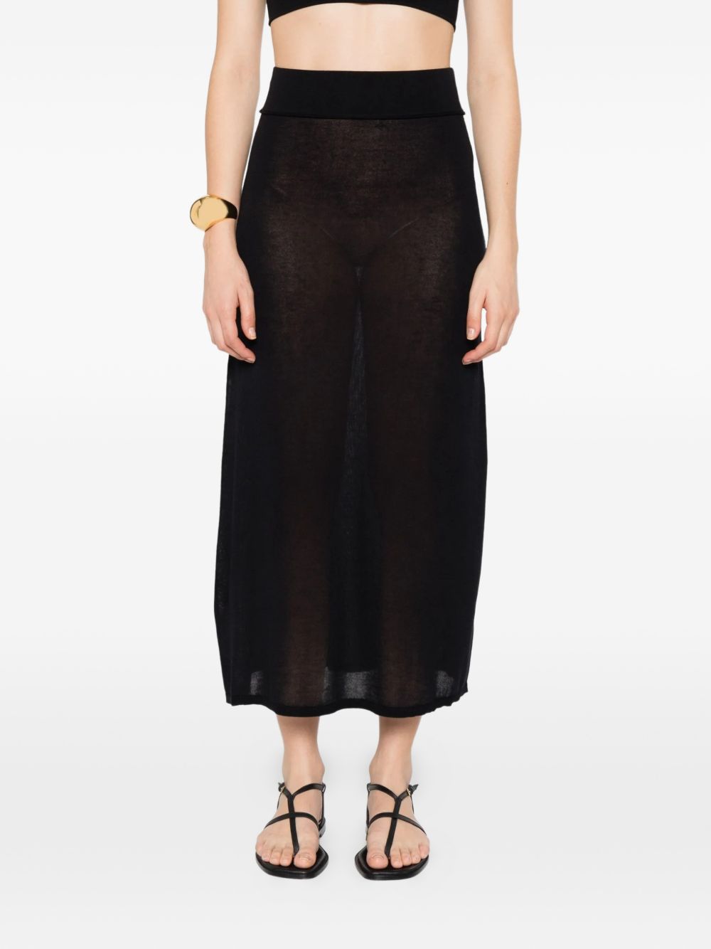 Gonna lunga in maglia in nero Toteme - donna 