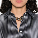 Chemisier con motivo a righe in bianco e nero Toteme - donna 