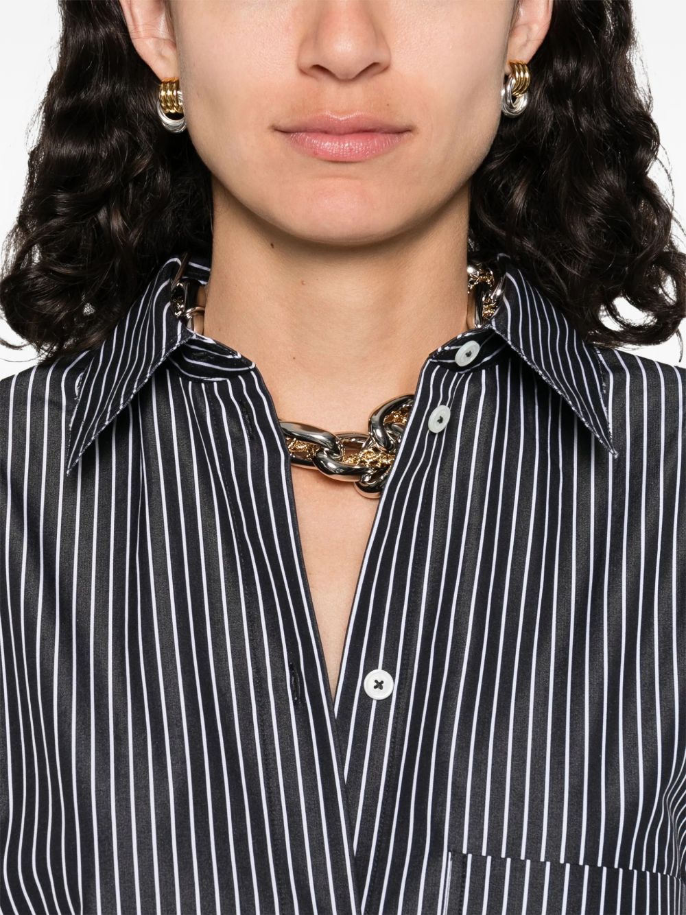 Chemisier con motivo a righe in bianco e nero Toteme - donna 