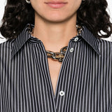 Chemisier con motivo a righe in bianco e nero Toteme - donna 