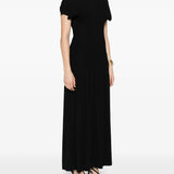 Abito lungo con pieghe in nero Toteme - donna 