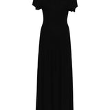 Abito lungo con pieghe in nero Toteme - donna 