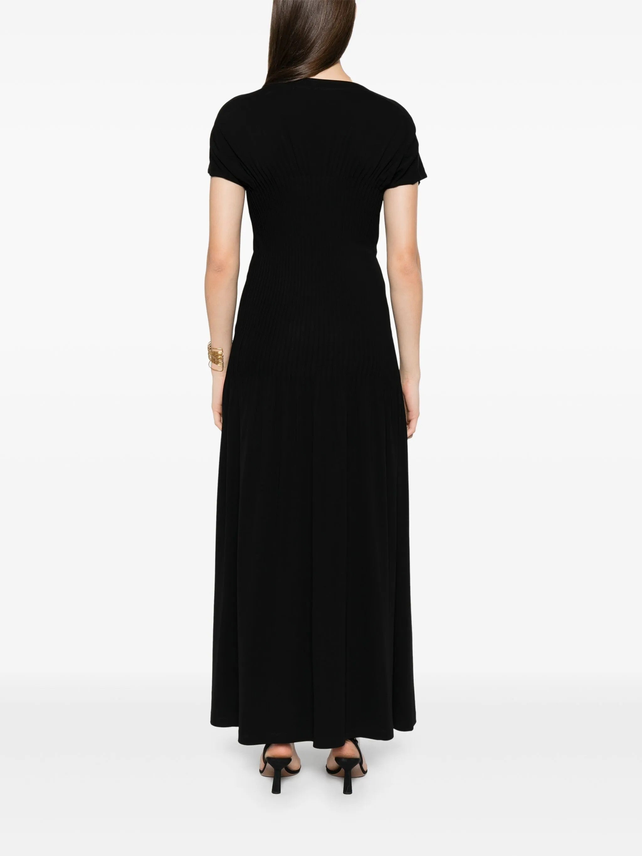 Abito lungo con pieghe in nero Toteme - donna 