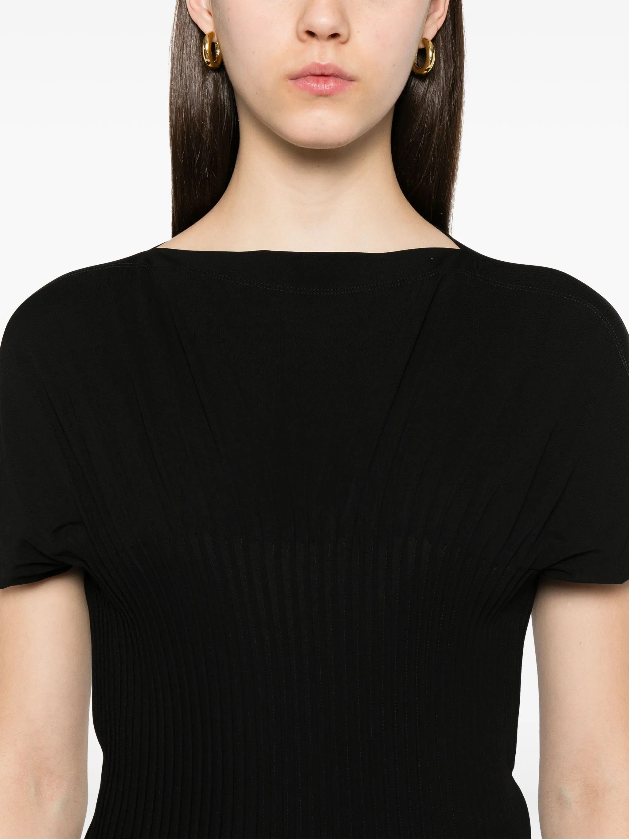 Abito lungo con pieghe in nero Toteme - donna 
