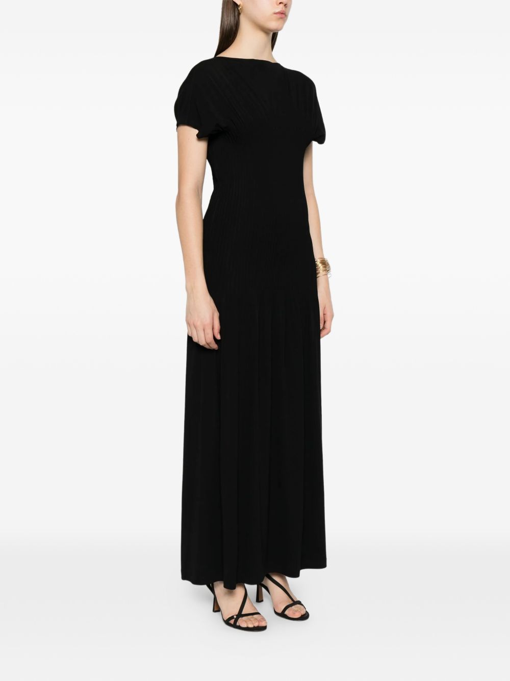 Abito lungo con pieghe in nero Toteme - donna 