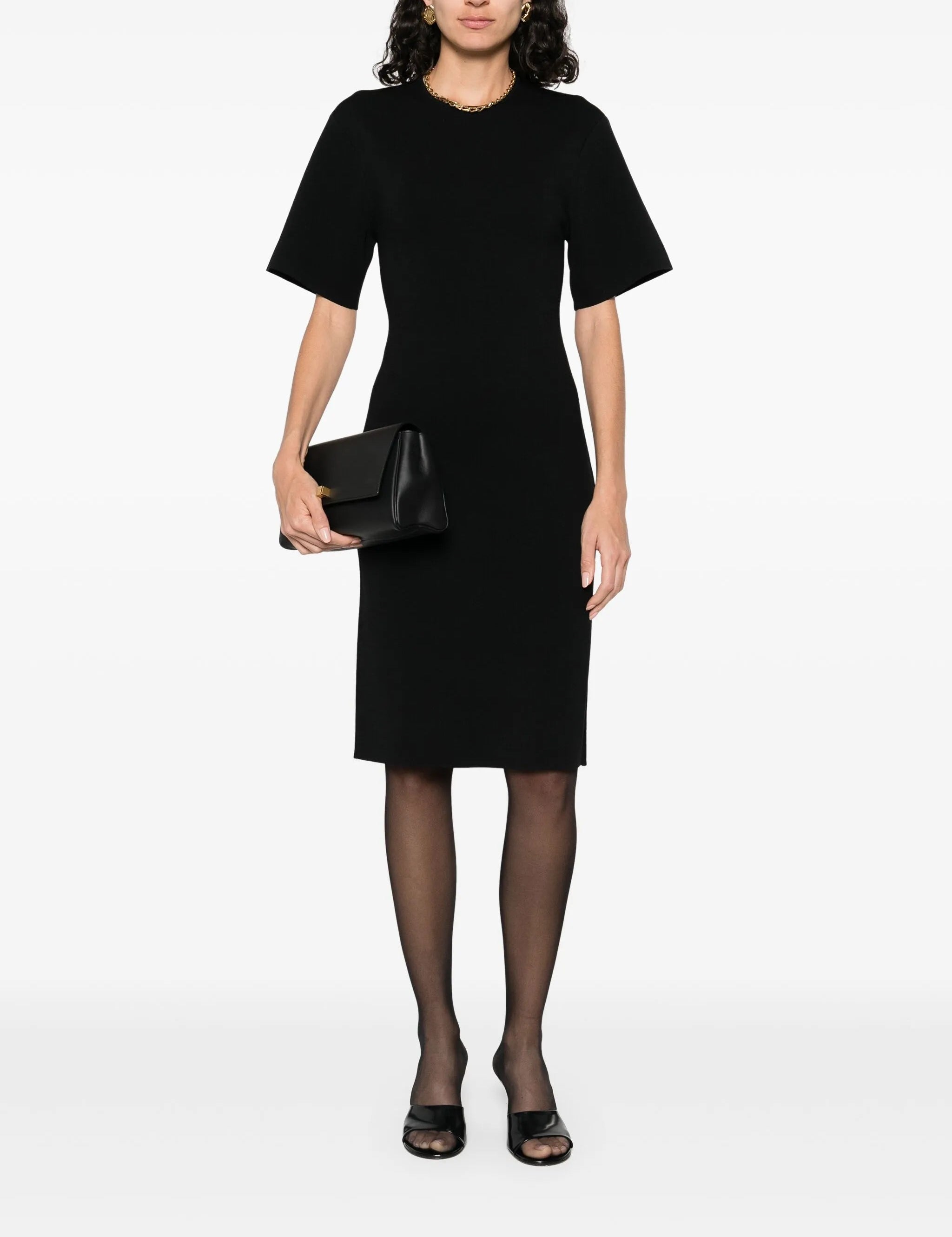 Abito midi in maglia fine in nero Toteme - donna 