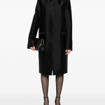 Cappotto senza colleto in seta in nero Toteme - donna 