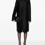 Cappotto senza colleto in seta in nero Toteme - donna 